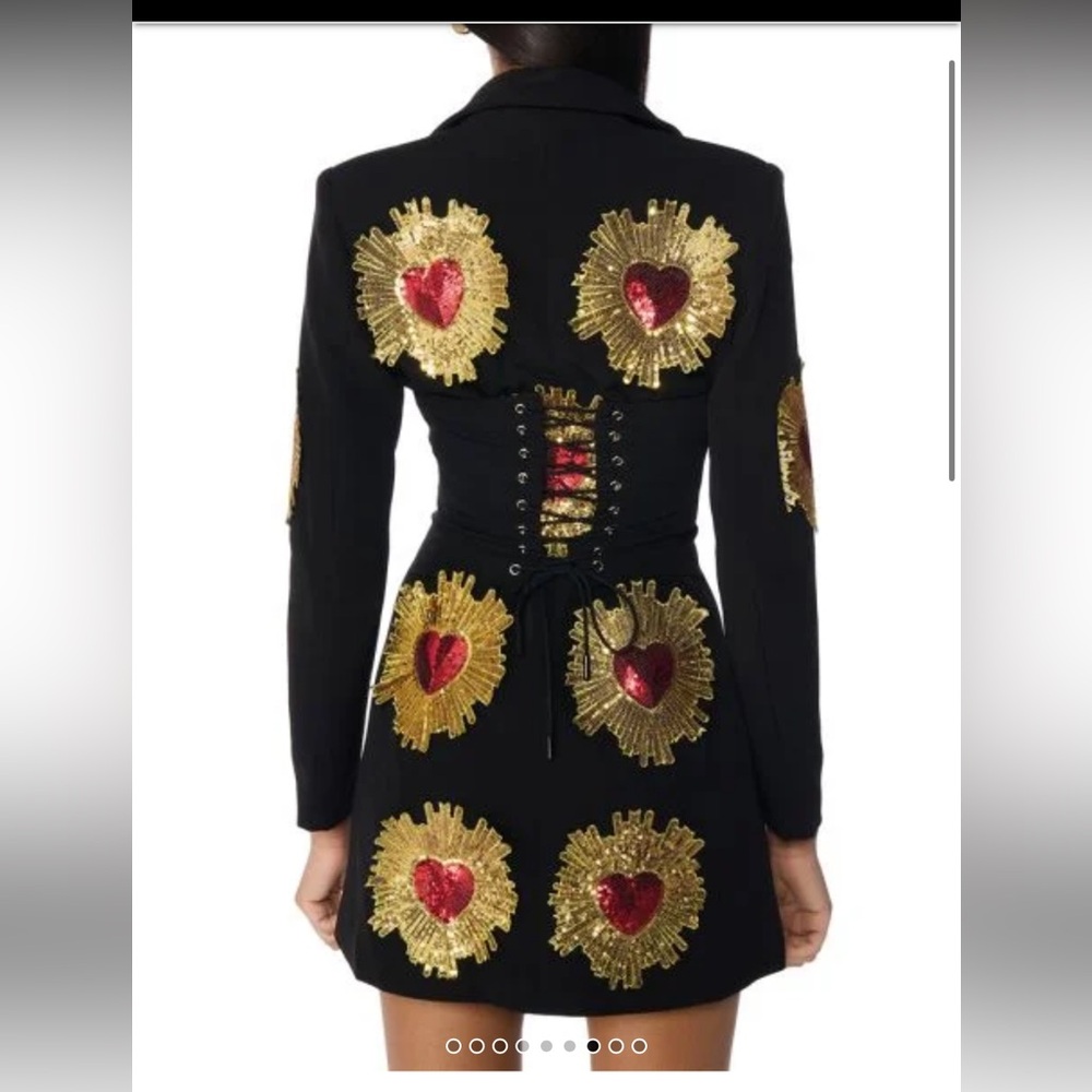 AKIRA Black and Gold Heart Embellished Dress - Picture 2 of 4